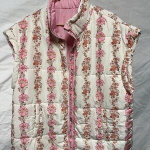 Floral Pink and White Women's Vest